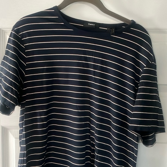 Theory striped Pima cotton tee shirt - Picture 1 of 3